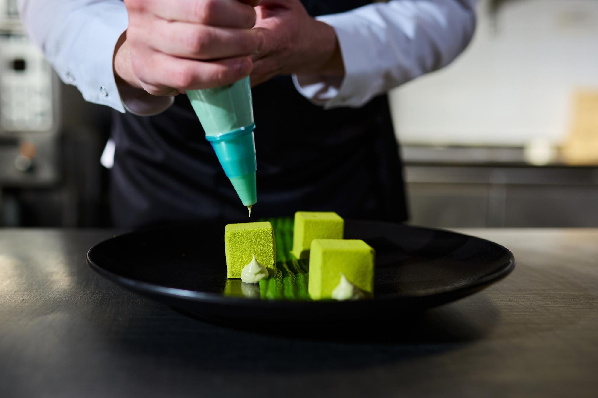 Chef arranging avant-garde starter