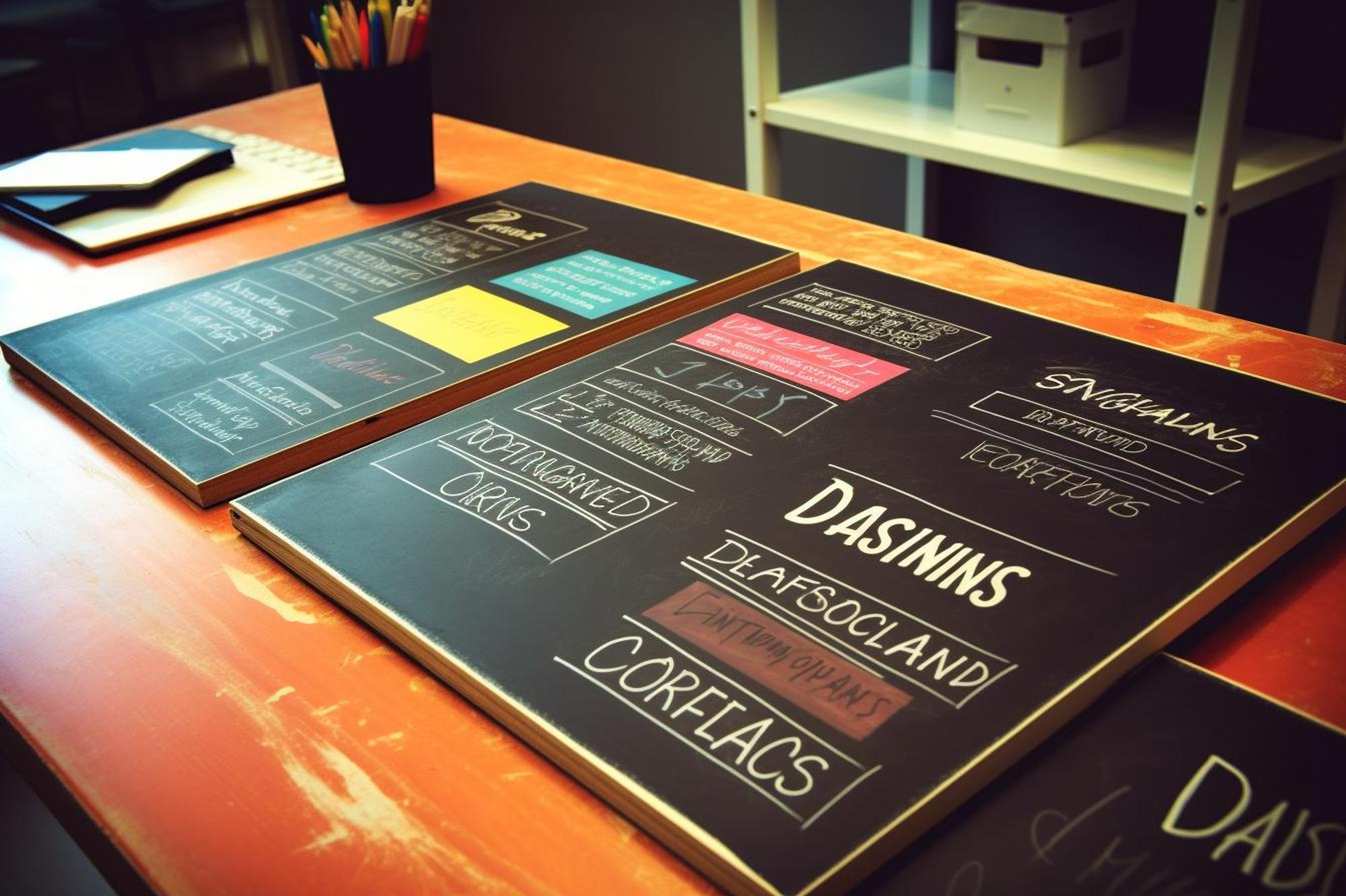 Pricing concept boards and sample menus